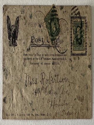 Macerated Bank Note Postcard, 1907