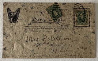 Item #2699 Macerated Bank Note Postcard, 1907. Jarvis, ohn, illis