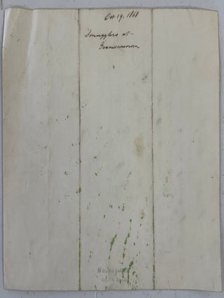 [Stephen Longfellow] United States Treasury Department Letter Regarding Smuggling of Goods from Grand Manan Island, New Brunswick, Canada into the United States--1868