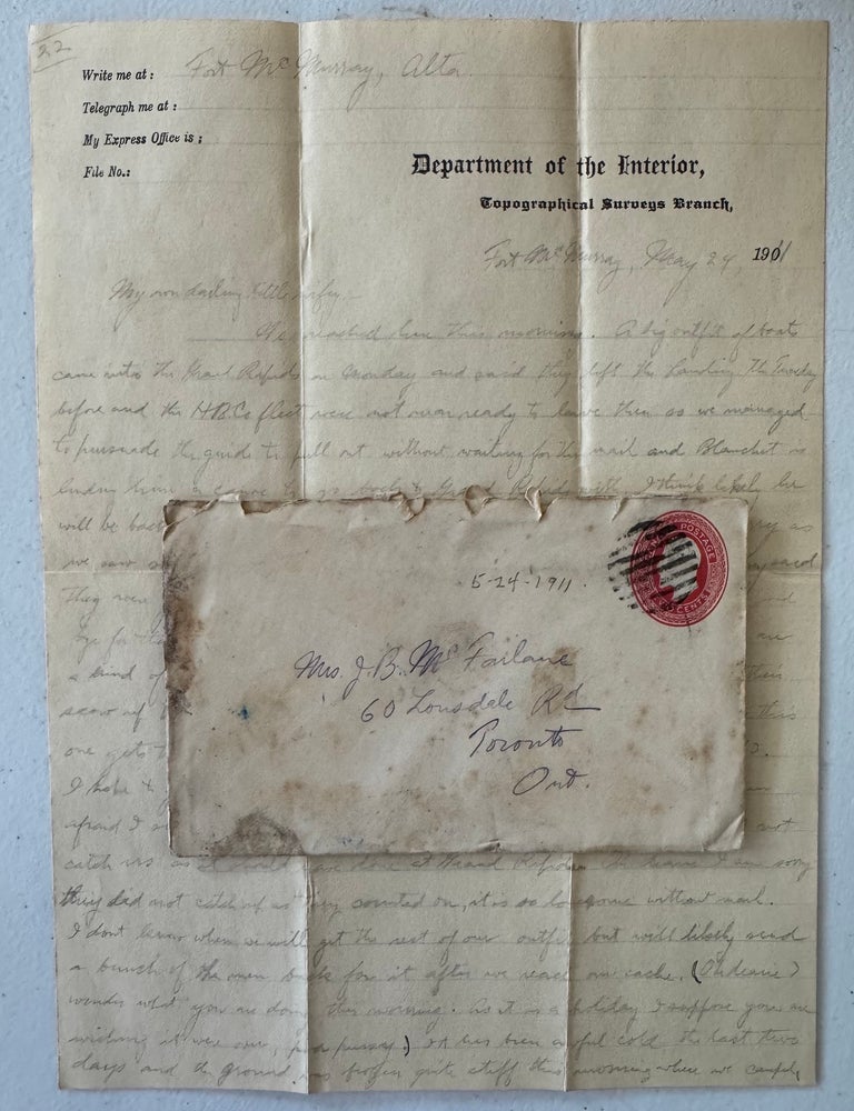 Item #2708 [Dominion Land Survey of Canada][Northwest Rebellion] Correspondence of Work and Camp Life While Surveying Throughout Saskatchewan and Alberta, Canada Throughout the Early 20th Century. John Baird McFarlane.