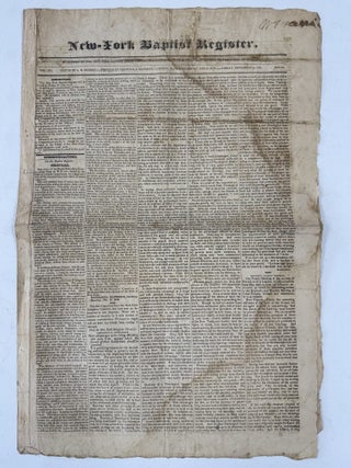 New-York Baptist Register Vol. III No. 33, November 24, 1826
