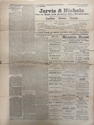 [Kibesillah, Mendocino County, California] North Coast Review, Vol. 1 No. 5, Saturday, June 16, 1883