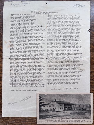 Poetry] Face on the Bar Room Floor--Signed with Signed Postcard of The Old Pine Tavern,...