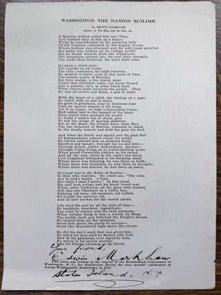 Poetry][Signed] Washington the Nation Builder