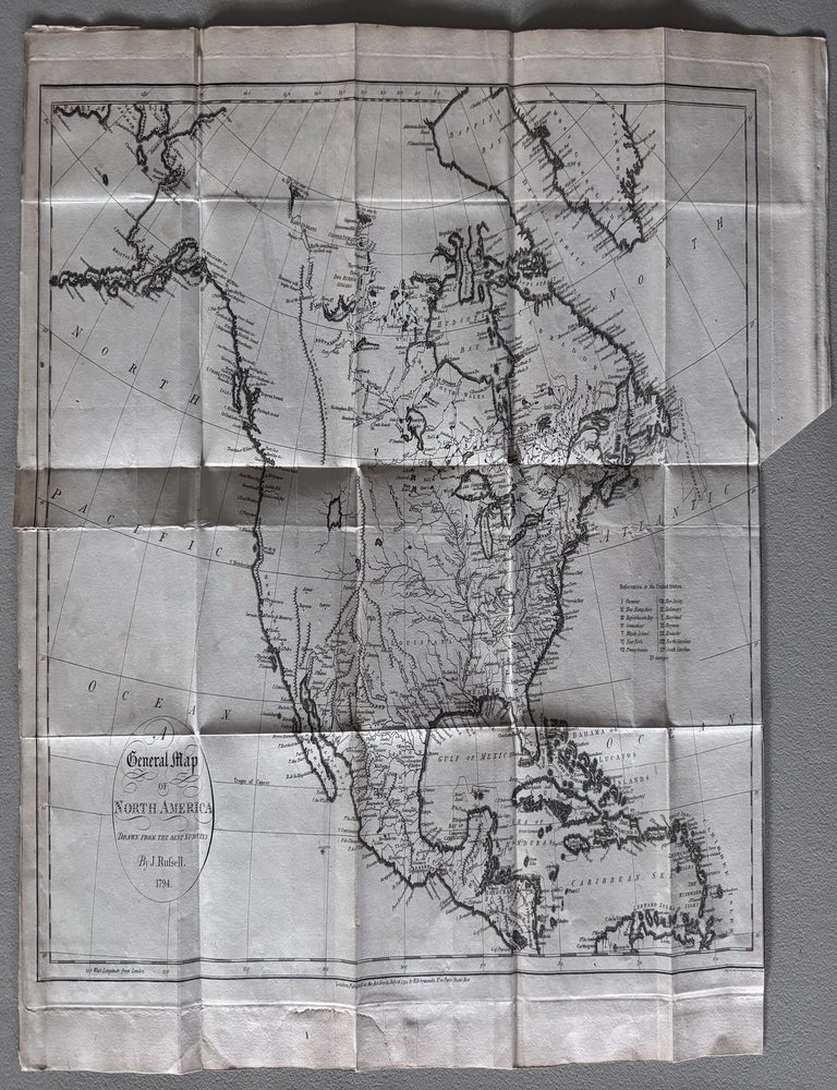 Item #2761 A General Map of North America Drawn from the Best Surveys. J. Russell.