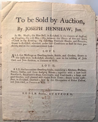 18th Century English Archive] Joseph Henshaw Manuscript Collection of Records 1774-1796 Stone, Joseph Henshaw.