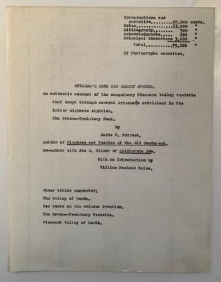 [Earle R. Forrest] Arizona's Dark and Bloody Ground--Complete Typescript with Author's Holographic Corrections.