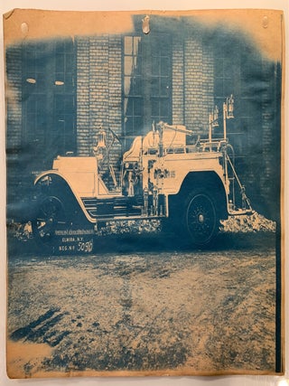 American LaFrance Fire Engine Cyanotype Photo Factory Archive--67 Photographs Early 20th Century.