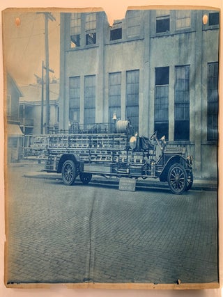 American LaFrance Fire Engine Cyanotype Photo Factory Archive--67 Photographs Early 20th Century.