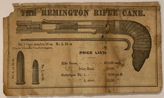 Item #360 Remington Rifle Cane/Remington's Deringer Pistol Ad Circa 1870's