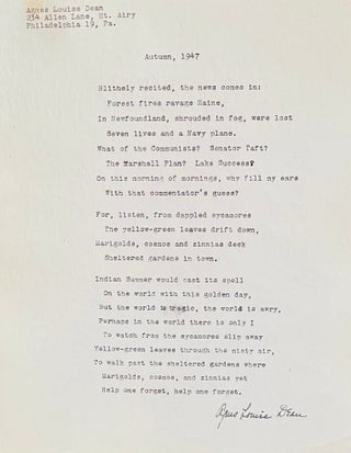 [Agnes Louise Dean] Archive of Handwritten and Typescript Poems