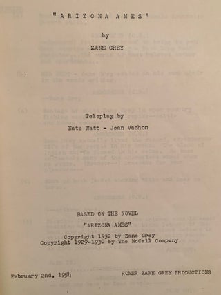 Arizona Ames--3rd Draft of Teleplay