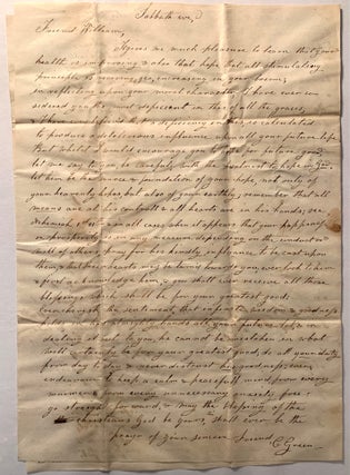 Item #387 Manuscript Stampless Letter From C. Green of Salisbury, New Hampshire to Josiah Green,...