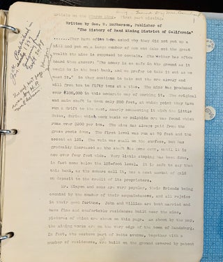 [Marcia Wynn Samelson] “History of the Rand Mining District of California" Manuscript by George W. McPherson