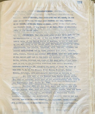 Letter Press File, Cripple Creek Mining District