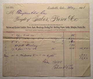 [Leadville, Colorado] [Baby Doe Tabor] Archive of Letters, Notes, Clippings, Paperwork, Scraps and Ephemera from Horace Tabor and Baby Doe Tabor