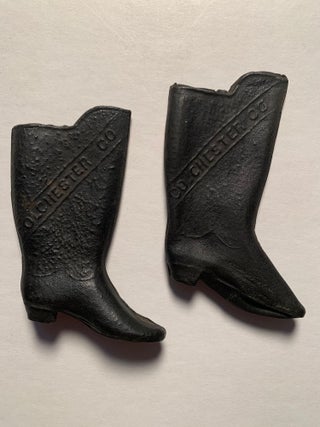 Colchester Rubber Company Black Miniature Rubber Advertising Boots