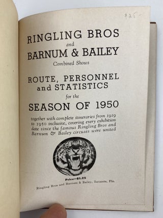 Ringling Bros and Barnum & Bailey Circus 1950 Season Route Book