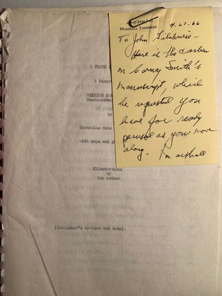 William Sanders Oury--History-Maker of the Southwest (Carbon Copy of Early Manuscript plus Holograph and Typed Notes) with 1st Edition of Same
