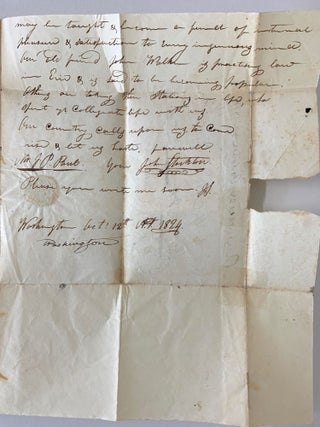 Autograph Letter Signed from John Stockton of Washington, Pennsylvania to J. Peter Paul of Jefferson County, Indiana