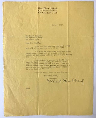 Item #684 [World War One][Kaiser Wilhelm II] Autograph Letter Signed--Elbert Hubbard to Charles...