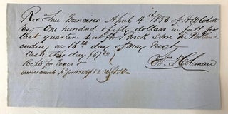 Item #708 [Committee of Vigilance] Autograph Receipt Signed by William T. Coleman, April 4th,...