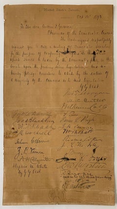 Item #742 [Silver Question] Petition Signed by 23 Democratic Senators October 1893. George G. Vest