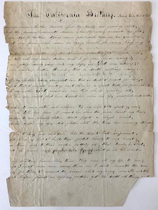 Item #746 "California Brothers" Copied in Manuscript by T.F. Rodenbaugh December 1857. T. F....