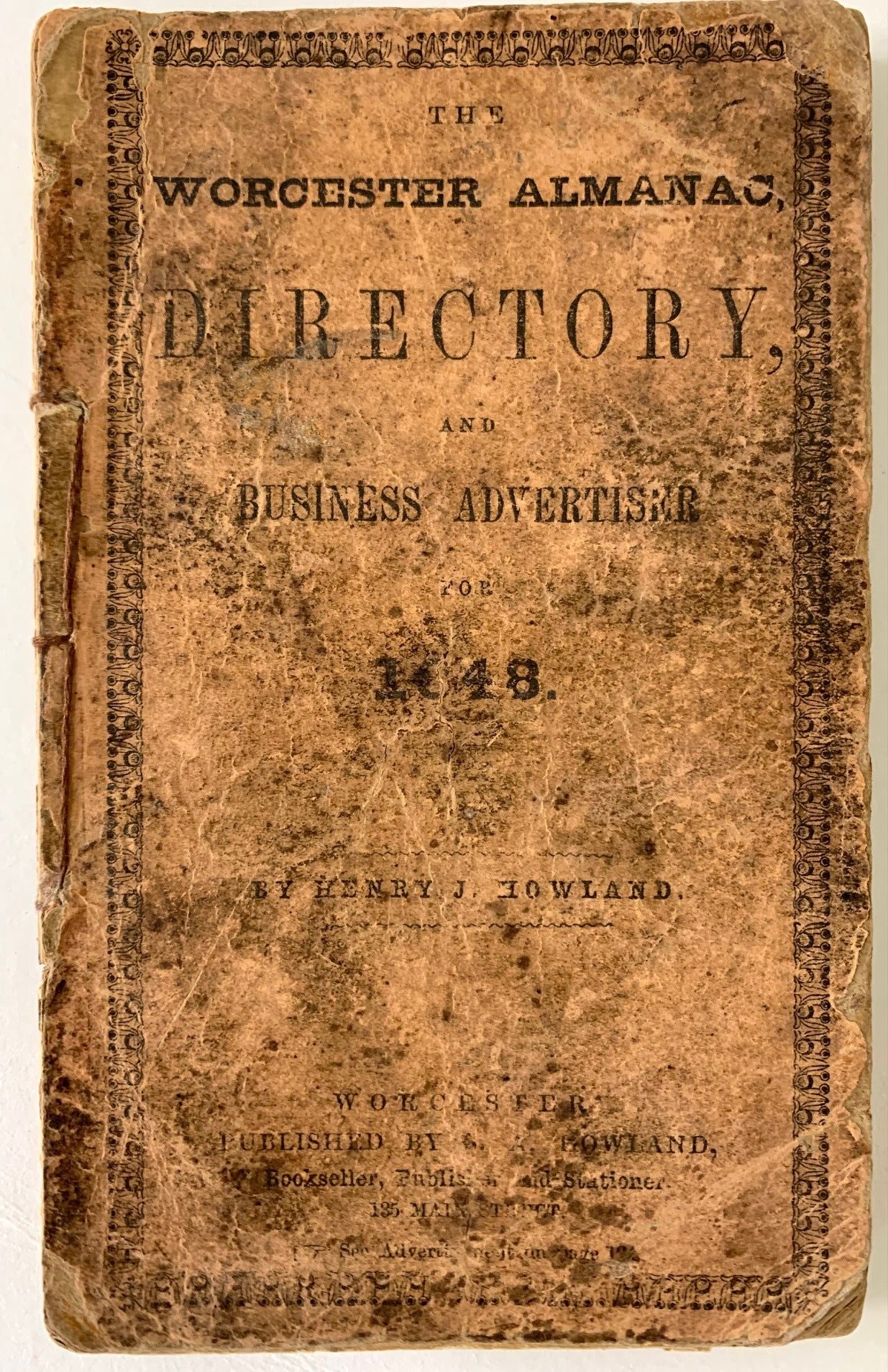 Worcester Almanac Directory and Business Advertiser for 1848 with ...