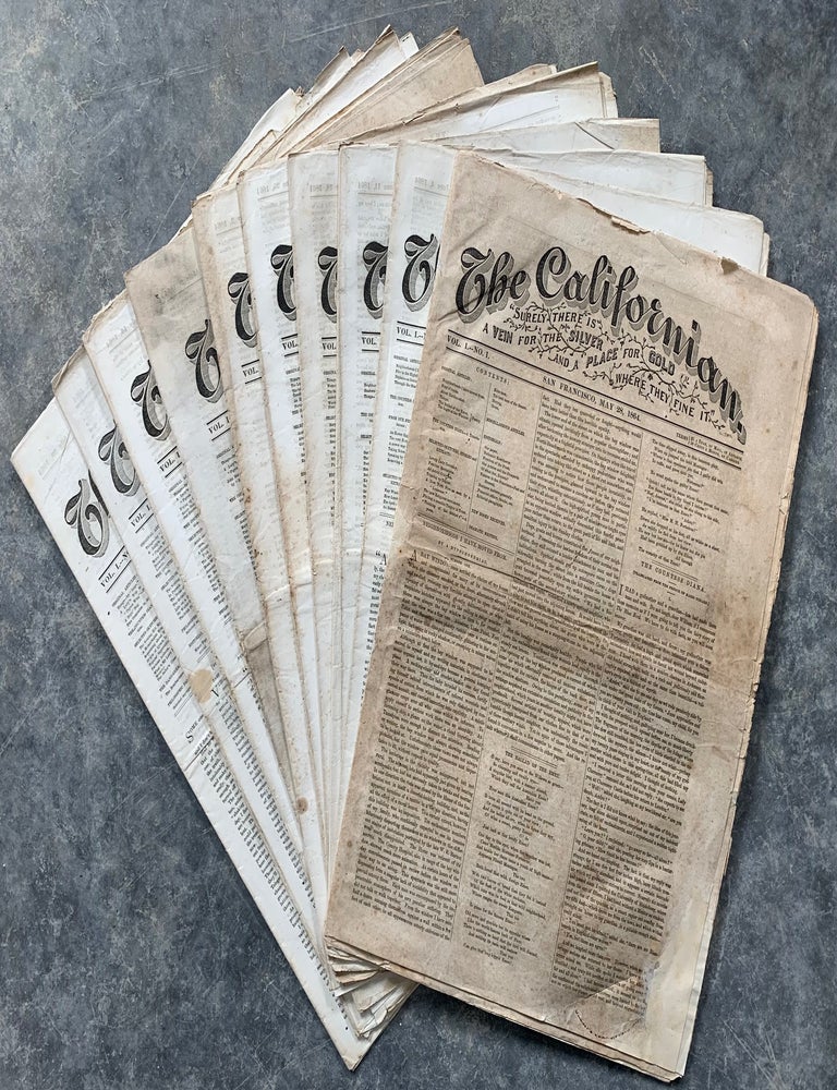 Item #821 [San Francisco] Californian Newspaper Vol. 1 No. 1--Vol. 1 No. 10 May 28, 1864-July 30, 1864. C. H Webb.