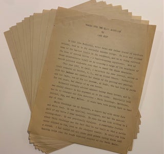 Item #834 Typed Manuscript for Zane Grey's "Trails over the Glass Mountain" 1922. Zane Grey