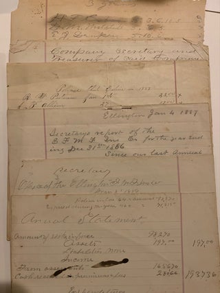 E.F.M.F. Insurance Company Ledger 1879-1929 Ellington, Illinois with Ephemera