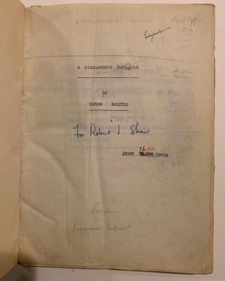 Biographer's Notebook--Original Manuscript