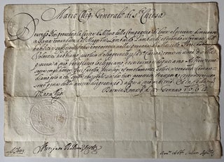 Item #931 Military Appointment of Marcello Pucci written by Mario Chigi, the General of the...
