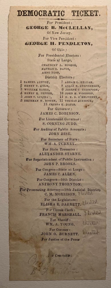 Item #937 [Illinois] Democratic Presidential Campaign Ticket of 1864